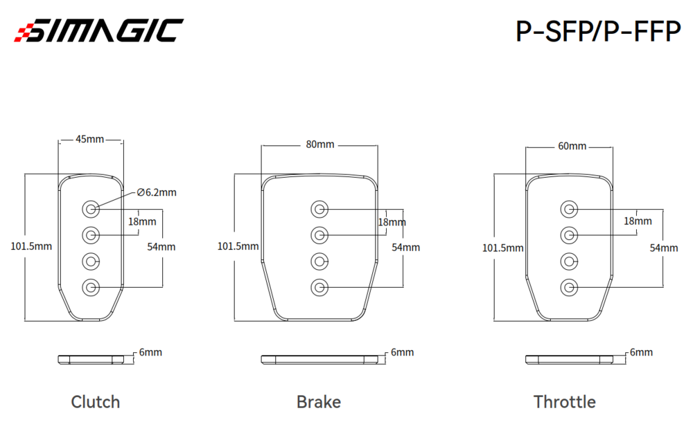 Simagic flat pedal plate